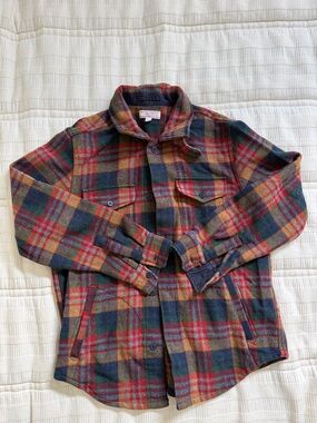 Men's Plaid Lightweight Shirt Jacket - Multicolor